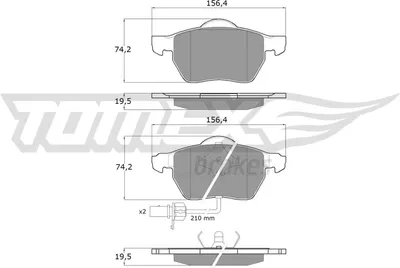 Produktbild von TOMEX brakes Bremsbeläge Satz Vorne Bremsklötze für VW Golf IV Schrägheck (1J1) TX 13-13
