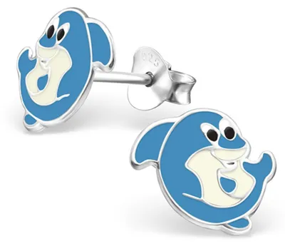 Produktbild von Kinder-Ohrstecker: 925 Silber Ohrringe „Delfin“
