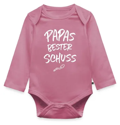 Produktbild von Spreadshirt Papas Bester Schuss Baby Party Tages Baby Body Langarm, 86 (12-18 M.), Mauve