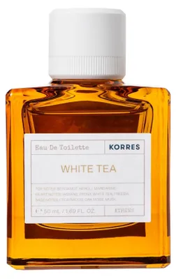Produktbild von Korres Fragrance White, Weiblich, Eau de Toilette, 50 ml, Bergamotte, Neroli, Mandarine, Jasmin, Pfingstrose, Freesie, Zedernholz, Eichenmoos, Moschus