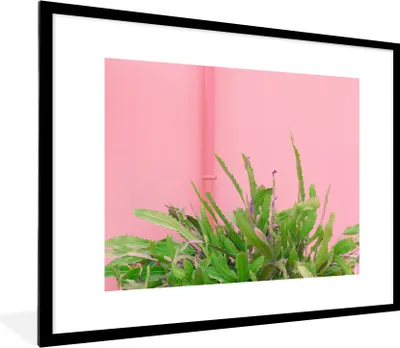 Produktbild von MuchoWow® Gerahmtes Poster Pflanze - Sommer - Rosa 80x60 cm - Poster mit Schwarzem Bilderrahmen Wandposter Rahmen Foto Bilder - Schlafzimmer-Dekorationen - Fotoposter