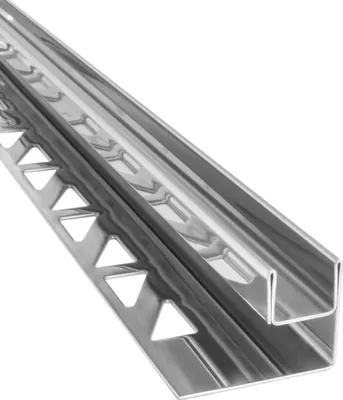 Produktbild von Glas-Fliesenprofil Edelstahl Klemmprofil Wandprofil V2A 2,5m H26,5mm 13mm Glas glänzend