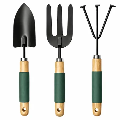 Produktbild von Gartenwerkzeug Set 3 tlg. Gartengeräte Garten Werkzeug Schaufel Kralle Gabel