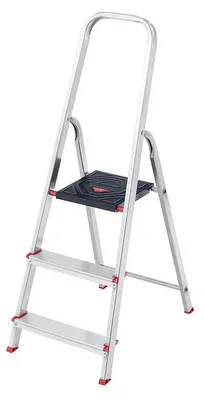 Produktbild von Leiter Modell 3030, 3-stufig, 150 kg, Arbeitshöhe 2,36 m, Länge 1,25 m, faltbar, mit Handlauf