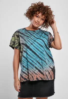 Obrázek produktu pro Dámské tričko Urban Classics Ladies Tie Dye Boyfriend Tee black - 5XL