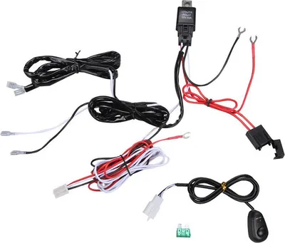 Image de Kit de faisceau de câbles professionnel pour barre lumineuse LED avec fusible relais 12 V 40 A