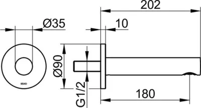 Produktbild von KEUCO 59545030101 Wanneneinlauf IXMO 59545,