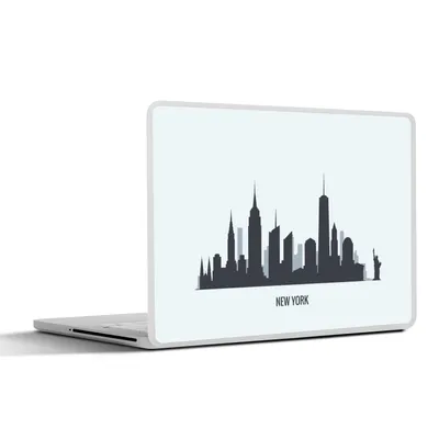 Produktbild von MuchoWow® Laptop Aufkleber Sticker Cover New York - Skyline - Schwarz - Weiß 25x18 cm - Laptop-Deko