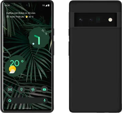 Immagine prodotto di cofi1453® Custodia in silicone di base compatibile con Google Pixel 6 Pro Custodia TPU Morbida Protezione Cellulare in Nero