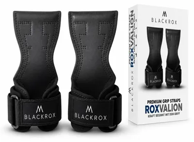 Produktbild von BLACKROX ROXVALION Power Grips – Zughilfen Krafttraining Gym (L/XL)
