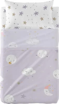 Immagine prodotto di HappyFriday Moshi Moshi Moons: set di lenzuola colorate per lettino 2 pezzi
