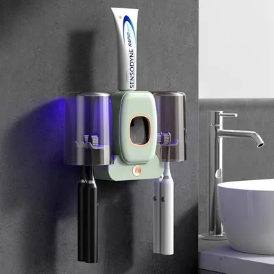 Produktbild von UV-Zahnbürstenreiniger, UV-Zahnbürsten-Desinfektionsmittel, Badezimmer-Zahnbürstenhalter Wandmontage,uv zahnbürstenhalter desinfektion mit Trocknungsfunktion Zahnbürstenreiniger