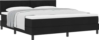 Zdjęcie produktu dla vidaXL Łóżko sprężynowe z materacem czarne 180 x 200 cm tkanina