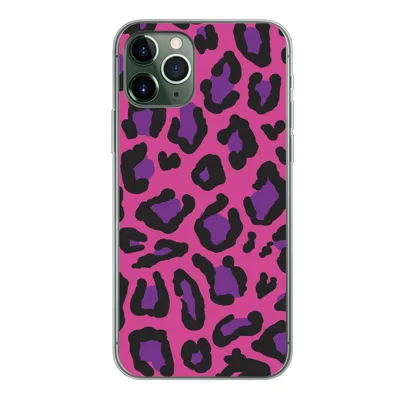 Produktbild von MuchoWow® Handyhülle Schutzhülle Hülle für iPhone 11 Pro Pantherdruck - Rosa - Lila Silikon Softcase Handy Hülle - Handy