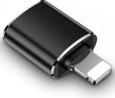 Produktbild von USB A auf Lightning Adapter OTG für iPhone iPad USB-Stick Kamera Daten Schnell Laden 3.0 Schwarz