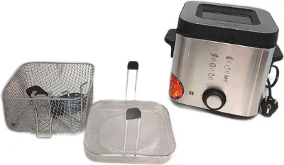 Image de Princess 182611 Friteuse & Fondue Mini - Friteuse - 1,2 l - 90 °C - 170 °C - Un/un - noir - argent (18261101)