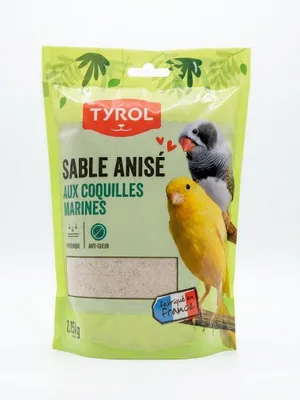 Imagen del producto de Tyrol | Arena para jaulas de pájaros, 1 kg | Arena para jaulas con anís, ideal para la higiene de las aves