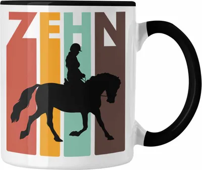 Produktbild von Trendation - 10. Geburtstag Mädchen Reiterin Geschenk 10 Geburtstagsgeschenk Tochter Pferde Pferdeliebhaber (Schwarz)