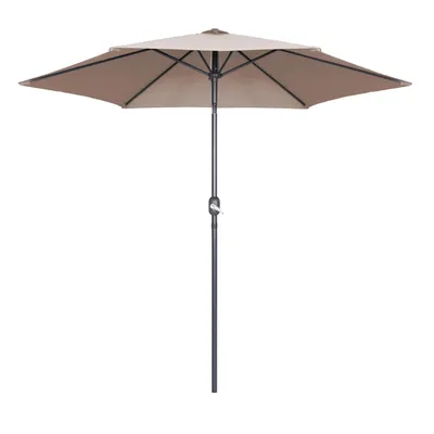 Produktbild von Gerader Sonnenschirm mit neigbarer Kurbel Taupe - Oviala Matera