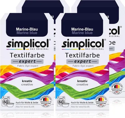 Produktbild von Simplicol Textilfarbe expert Marine-Blau 150g - Farbe zum Färben (4er Pack)
