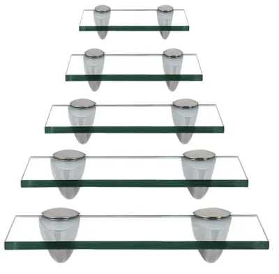 Produktbild von Ikodm Glasablage Bad 20x10 cm Klarglas Wandregal Glas Regal Badezimmer aus ESG Sicherheitsglas