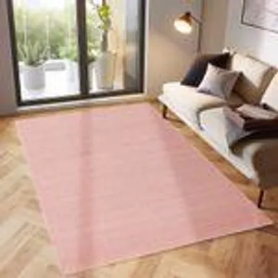 Produktbild von Kurzflor Teppiche Unicolor - Einfarbig Teppiche im modernen Stil Teppich Wohnzimmer Farbe: Rosa Größe: 200 cm x 290 cm