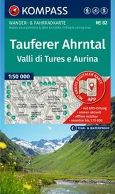 Image de Carte de randonnée KOMPASS 82 Tauferer Ahrntal / Valle di Tures e Aurina 1:50.000
