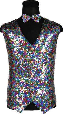 Produktbild von Weste Pailletten Herren bunt, Groesse:M