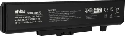 Produktbild von vhbw Akku Ersatz für Lenovo 45N1052, 45N1054, 45N1055, 45N1048, 45N1049, 45N1050, 45N1051, 45N1047 für Notebook (5200 mAh, 11,1 V, Li-Ion)