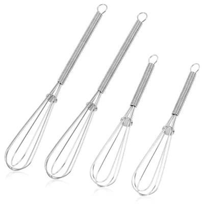 Productafbeelding van Mini-garde set - 4-delig, gemaakt van roestvrij staal - Geschikt voor mengen, opkloppen en roeren - 13 cm en 18 cm