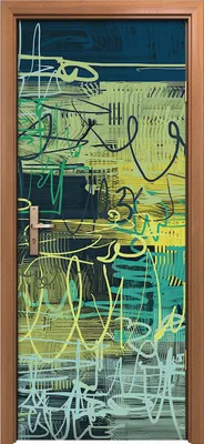 Produktbild von Türposter 80x200 cm Türaufkleber Türtapete Türfolie Klebefolie Ausdrucksstarke abstrakte Malerei