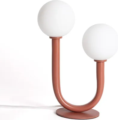 Produktbild von Tischlampe aus Metall und Glas Zeina Terrakotta