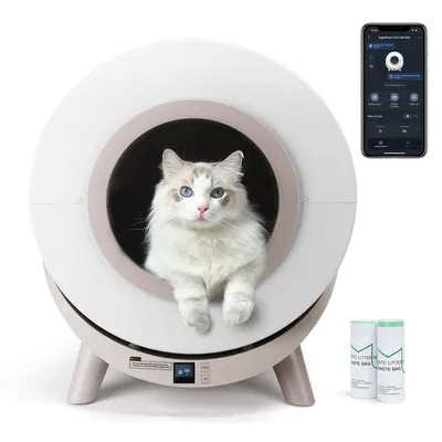 Produktbild von Nobleza Selbstreinigende Katzentoilette, Katzentoilette Katzenklo Geschlossen XXL Elektrisches Katzenklo mit Sieb, 80L App-Steuerung