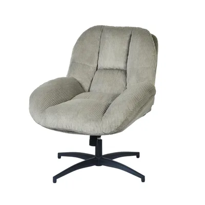 Image de Meubles Cosy : chaise de bureau pivotante scandinave réglable avec accoudoirs en velours côtelé, gris – LITHOPS FIX