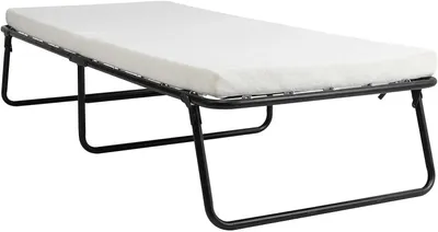 Produktbild von Klappbares Gästebett für Erwachsene - Einzelbett 80x190 cm - 7 cm Memoryschaum-Matratze - Metallgestell - Faltbar und tragbar - Ohne Rollen