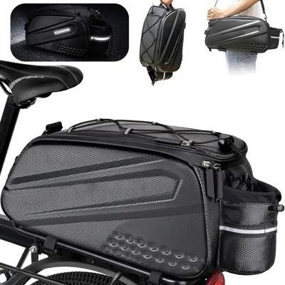 Produktbild von Fahrradtasche, Gepäckträgertasche, Fahrradtasche für Gepäckträger (100% Wasserdicht, mit Tragegriff und Schultergurt, Gefertigt für Langlebigkeit)
