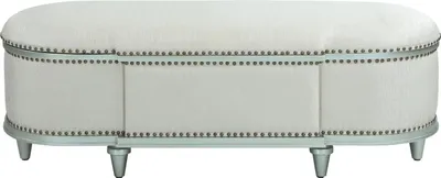 Image de Tabouret ovale Coffre Repose-pieds classique Tabouret de pied Banc Banquette Ottomane Tissu