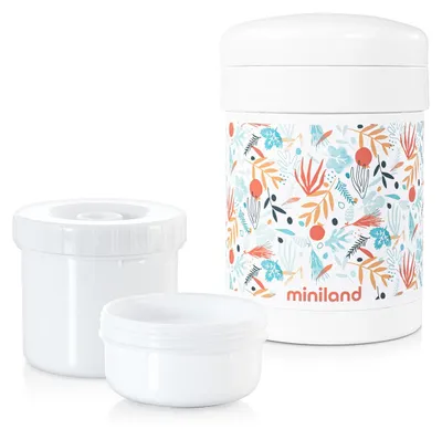 Zdjęcie produktu dla Miniland Termos 700 ml z 2 pojemnikami, śródziemnomorski
