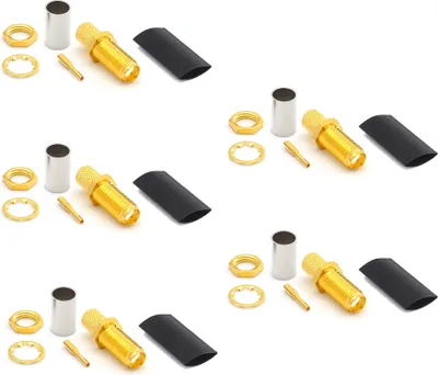 Obrázek produktu pro SMA Buchse LMR240 LMR-240 RG59U RG8X RG-8X RF-Koaxialkabelstecker vergoldet (5er-Pack)