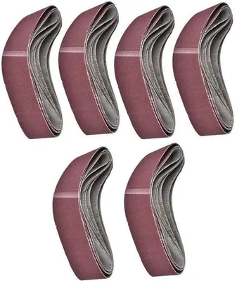 Produktbild von Aluminiumschleifband 6 Stück 915 x 100 mm - Schleifkörner 60/80/100/120/150/180 - Aluminiumoxid - Holzbearbeitung - Metallhardware - Hochwertiges Schleifergebnis