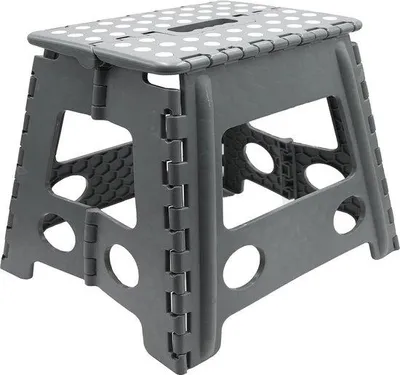 Produktbild von Famanu Klapptritt stabil - 30 cm hoch - Kunststoff grau