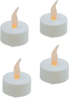 Produktbild von LED Teelichter 4 Stück flackernd weiss inkl. Batterien mit Ein- und Ausschalter