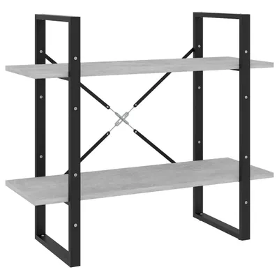 Obrázek produktu pro vidaXL Regál na knihy 2 přihrádky betonově šedý 80x30x70 cm výrobek z odvozeného dřeva