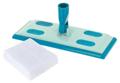 Produktbild von Flacher besenkopf mit 10 staubbindetüchern - entenblau aqua - Tendance
