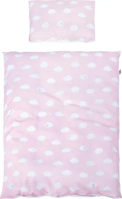 Produktbild von roba Bettwäsche 2-tlg, Kollektion 'Kleine Wolke rosa', Kinderbettwäsche 100x135 cm, 100% Baumwolle