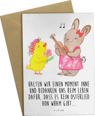 Produktbild von Mr. & Mrs. Panda Glückwunschkarte Ostern Frühlingsgefühle - Weiß - Geschenk, weihnachtskarten, Frühling, hochzeitskarten, Ostergeschenke, kommunionskarte, babykarte