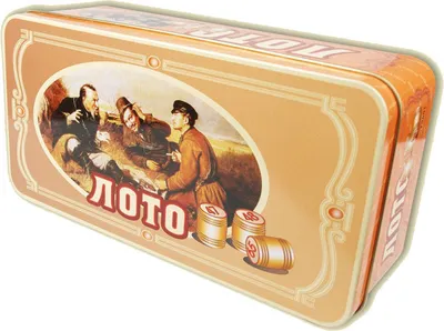 Obrázek produktu pro Sada na ruské loterie (Loto) v kovové krabičce s dřevěnými figurkami, bingo, rodinná hra, bingo