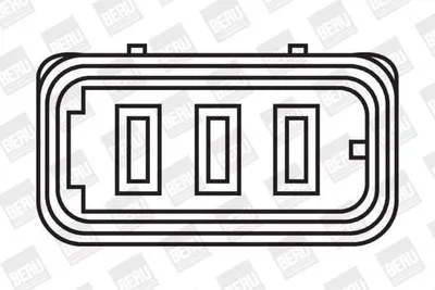 A line drawing of a three-pin electrical connector.