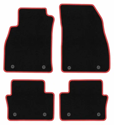 Produktbild von Fußmatten Velours Schwarz/Rot für Opel Insignia A FL 2013-2017 Set 4-tlg