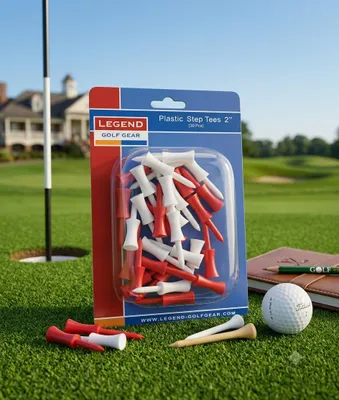 Produktbild von Legend Golf Step Plastik Tees 2 Inch 30 Stück Farbe: Rot und Weiss